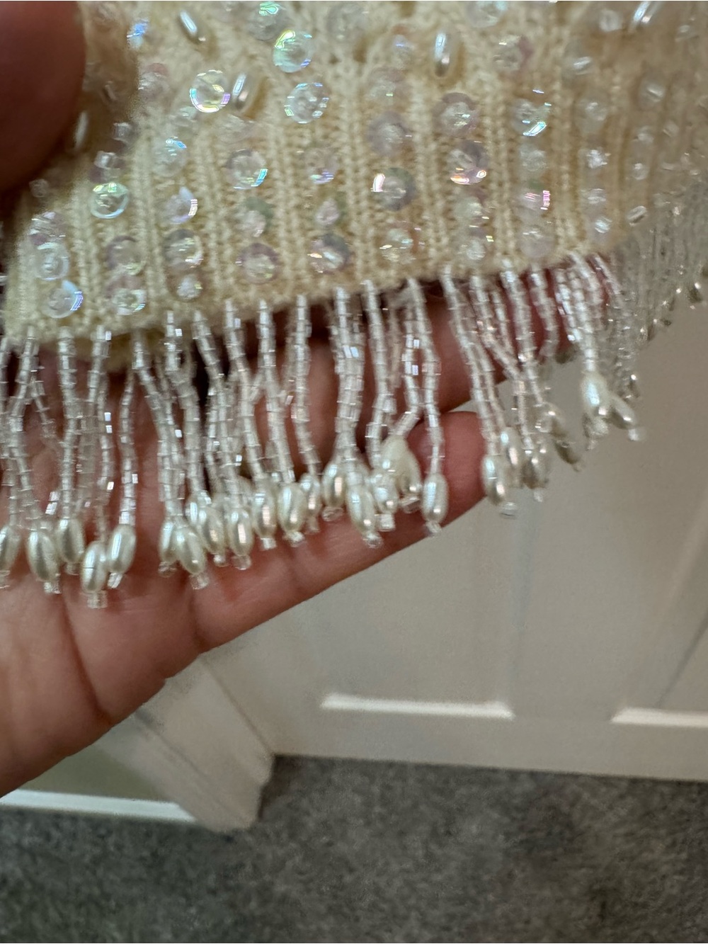 Vintage Sequin Wool Top - Picture 3 of 10